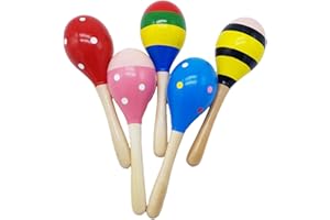 ZENZERO® - MARACAS - Jeu Musical en Bois - Convient aux enfants +3 Ans - Hochet - Fantasties Assorties (Envoi Casual) - 1 Pièce
