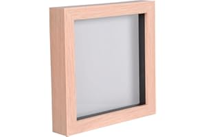 Nicola Spring 3D Shadow Box Photo Frame - 6 x 6 (15 x 15cm) - Pack of 1 - Light Brown 3D Photo Frame 3D Box Picture Frame Box Memorabilia Display Case for Crafts, Keepsakes, Wedding, Graduation