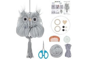 FREEBLOSS Kit Macramé Hibou Décoration Murale Suspendue Hibou DIY Artisanat Faire Tapisserie Murale en Macramé avec Instructions pour Débutant
