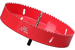 IHOMEPARK Otwornica 195 mm, M42 HSS zestaw wierteł do otwornic bimetalicznych z trzonkiem sześciokątnym i centrującymi wiertłami do metalu, żelaza, aluminium, drewna, suchej zabudowy, tworzywa sztucznego, płyt