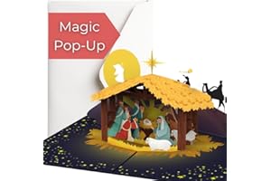 ‎HARTENSTELER Hartensteler® Pop-Up Karte Weihnachtskrippe mit Umschlag - 3D Weihnachtskarte für Kinder (Mädchen und Jungen), Frau oder Freundin - Handgemachte Geschenkkarte für Winter, Weihnachtszeit