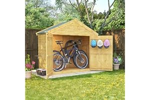 BILLYOH 3x6 Overlap Wooden Apex Bike Log Storage Double Door Roof Felt Store Shed 3ft x 6ft