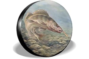 J.HAN Universale Waterproof Reserveradabdeckung Großer Fisch Reserverad Reifen Abdeckung Ersatzreifen Reserverad Ersatzrad Abdeckung für Jeep, Anhänger, RV, SUV, LKW und mehr,15 Zoll