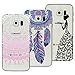 Produktbild Yokata Kompatibel mit Samsung Galaxy S6 Hülle Silikon Transparent Durchsichtig Handyhülle Schutzhülle TPU Dünn Slim Kratzfest mit Motiv Muster [3 Pack] - Mandala + Feder + Mädchen Schmetterling