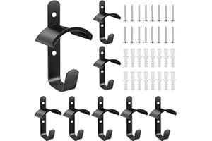 VEUWOLM Lot de 8 Support de Bride de Cheval, Porte-bridon en Métal, Porte-bride Mural avec Crochets et Vis, Porte-bridon pour Chevaux pour Rangement Harnais, Licol, Équipement Équestre