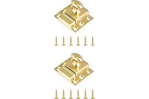 Gold Turn Catches Harmac House® 2 Pack Twist Door Locks Cupboard Cabinet Wardrobe Thumb Turn Catch Latches (Gold)