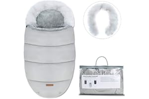 Minetom Universeller Fußsack für Kinderwagen Winterfußsack Wasserdicht Anti-Rutschschutz Design mit warmes und weiches Fleece,Oberfläche PU Material | Fußsack für Sportwagen & Buggy