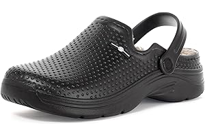 EAGSOUNI Zuecos Impermeable Zapatillas de Estar por casa para Mujer Hombre Forro Pelusa Caliente Confortable Pantuflas Invierno Interior Al Aire Libre