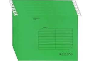 SOYIRI Archivadores de suspensión A4 25 piezas Carpetas de archivo colgantes Carpetas de archivos con pestañas ajustables para la escuela Oficina Trabajo A4 Archivadores (Verde)