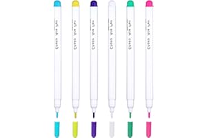 ICYWINK Marquage Multicolores Effaçables à L'eau, Feutre Couture Effacable,6 Colors Stylo de Marquage, Crayon Couture Tissu Effacable, Accessoire Couture, pour Couture Vêtement Outils de Traçage