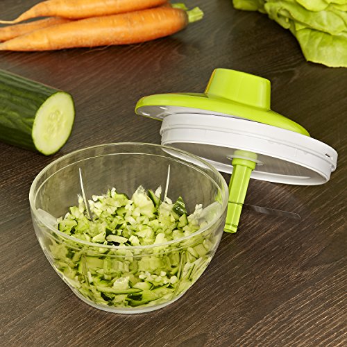 Culinato® Gemüse-/Obst-Zerkleinerer in grün/weiß mit innovativem Schneidesystem - 2