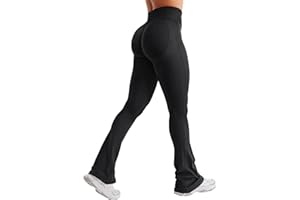 ZAAYO Flared Invisible Scrunch Legginsy damskie damskie spodnie push-up sportowe legginsy z wysokim stanem Bootcut Gym Yoga Training legginsy