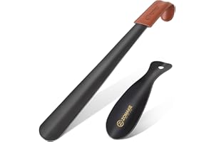 ZOMAKE Chausse Pied Metal,42cm Grand Chausse-pieds Long Manche Métal Chausse Pieds avec Cuir,Chaussé Pied Facile à Utiliser