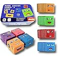 Umadiya® Face Changing Cube Building Blocks Puzzle, Wooden Face Expression Toy, Educational Face Matching Family Board Game for Kids (16 Wooden Puzzles and 72 Cards) (with Metal Box)