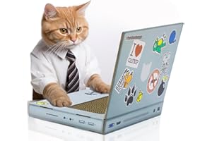 SUCK UK Kratz-Laptop aus Pappe für Katzen | Katzenspielzeug | Laptop | Computer | Kratzbaum | Kratzbrett | Katzenminze | Kratzmöbel | Kratzmatte | Kratzspielzeug | Katze | Katzen | Kratzpappe