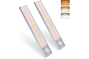 MERTTURM 80LED Rechargeable Under Cupboard Light, Wireless Motion Sensor Closet Lights, 1800mAh Battery with Stepless Dimming, Magnetic Install for Wardrobe, Cabinet, Besides, Stairs, Kitchen