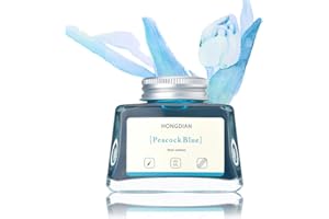 Asvine Hongdian Füllfederhalter-Tinte, Pfauenblau, 60 ml, kohlenstofffreie Tintenfassflasche, Künstler-Kalligraphie-Tinte