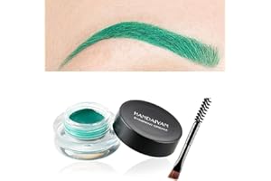NACGUO Eyebrow Cream, Waterproof Eyebrow Gel Long Lasting Brow Pomade with Brush, Natural Versatile Tinted Brow Gel Creates Natural Looking Brows for Holiday Parties Makeup (10# Green)