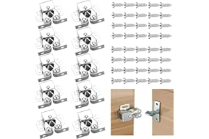 Crozgan 10pcs Double Roller Catch Door Catches,Cupboard Cabinet Door Latch,Cupboard Closet Cabinet Doors Latches with 40 Screws for Cupboards Closet Home Cabinet Furniture