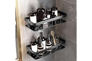 Duschhylla, duschhylla om ej kräver borrning hörn, 2 stycken badrumshyllor, badrumshylla i aluminium, duschkorg, badrum arran