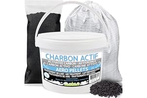 HYDROPLANETE Carbone attivo venduto in sacchi da 1 kg 2 kg secchi da 5 kg 10kg sacco da 25kg │ Granuli ad alta purezza │ Purificazione filtrazione dell'aria filtro a carbone acquario cantine cappa cucina