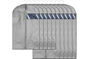 AIDBUCKS ADB Lot de 10 housses de vêtements de qualité supérieure - Gris - 5 m - 60 x 100 cm + 5 l - 60 x 120 cm - Protection contre les dommages causés par la poussière