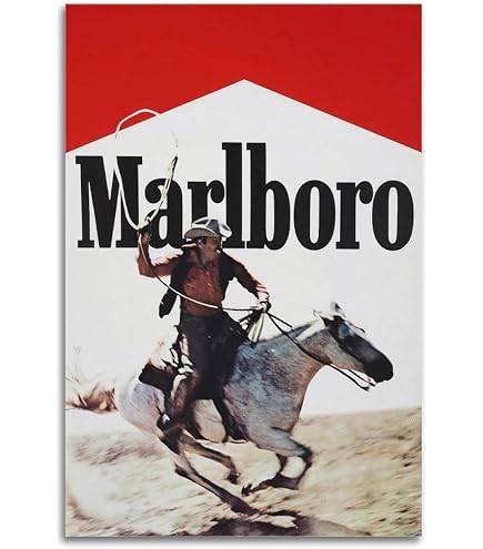 Poster Décoratif Vintage Marlboro Sur Toile - 50x75 Cm Sans Cadre - Pour Salon Et Chambre - 9