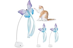 GoldenSun Cat Toy Replaceable Butterflies Toy Accessories, 3 Pcs Safe Handmade Fabric Butterfly Perfect Toys