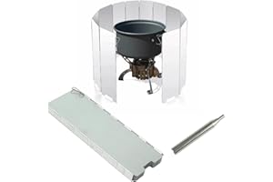 CUTIOLLY Pare-Vent Pliable Aluminium,12 Plaques Pare-brise de Réchaud de Camping,Portable Stove Pare-brise,Camping Plein Air Pare-Brise,Protection Antivent pour Réchaud à Gaz Pliable,Pare Vent Rechaud Gaz