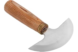 BROLEO Cuchillo de Cuero Redondo, Cuchillo de Cabeza Redonda de Cuero DIY para Cortar