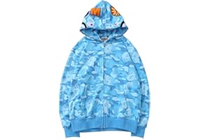 WINKEEY Felpa con Cappuccio Hip Hop Zipper Felpa a Maniche Lunghe con Stampa per Uomo Donna