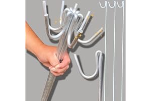 Smith & Barker GALVANISED 10 x Premium Long Life Fencing Pins For Temporary Outdoor Garden Barrier Plastic Netting Mesh Shepherds Crook Fence Stakes Posts Metal