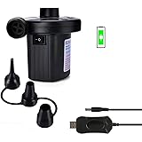 Anicoll Wiederaufladbare Luftpumpe, Tragbare elektrische Elektrische Luftpumpe 4400mAh Quick-Fill Inflator mit 3 Luftdüse für
