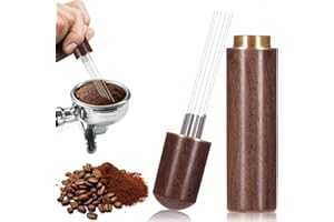CATOR Herramienta Wdt, distribuidor de café extraíble con soporte y 6 agujas para espresso, herramienta Wdt de madera para café espresso, regalo para baristas