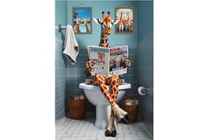 KHDULQ Quadri Bagno,20*30 CM Stampe da Parete Immagine su Tela Poster per Bagno con Foto WC Retrò Stampa Artistica di Poster Astratto WC,Interessanti Decorazioni Murali per il bagno,Senza Cornice(C)