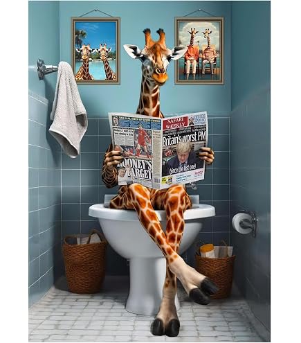 Affiche Humour "Changer Le Papier Toilette" - Made In France - Tableau Décoration Murale WC - Cadeau Anniversaire Original