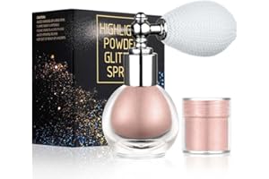 ALIIP Spray Purpurina Polvo, 4g Spray Brillante para Cuerpo, Pelo, Ropa y Maquillaje Cara, Shimmer Rociar Holográfico, Glitter Pulverización de Polvo con 3g Recarga para Carnaval y Halloween Festival