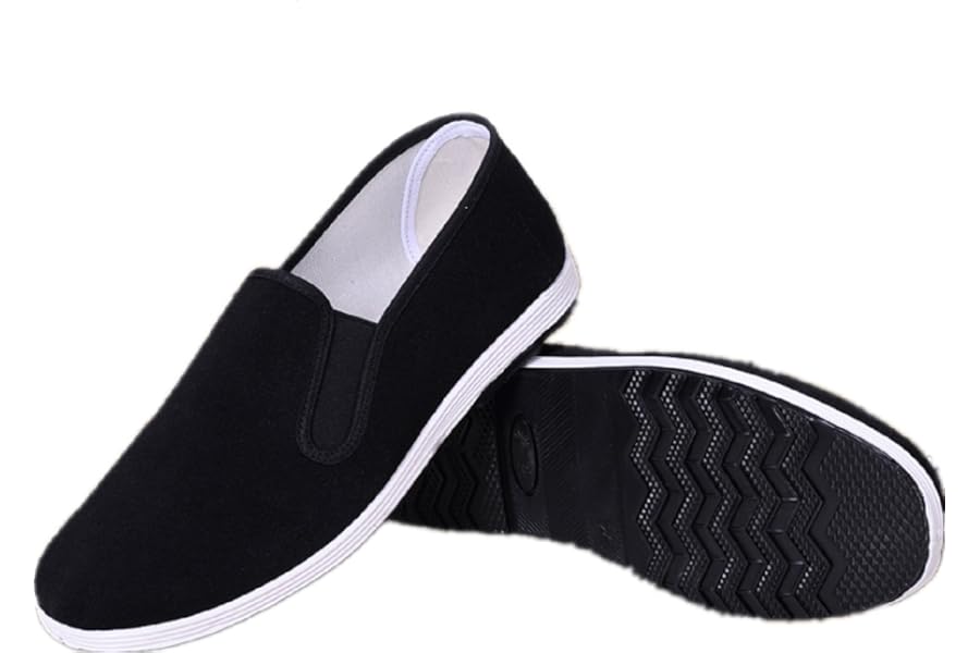 Chinese Traditional Old Beijing Shoes Kung Fu Tai Chi Shoes Rubber Sole Unisex Black