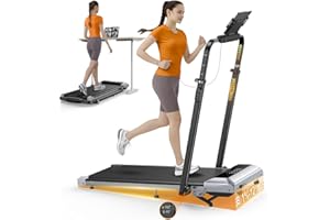 TOPUTURE Tapis Roulant Elettrico, 2 in 1 Tapis Roulant Salvaspazio con Pendenza, 12km/h Walking Pad, Pieghevole, Home Treadmill con 7% Inclinazione, App e Telecomando, Display LED