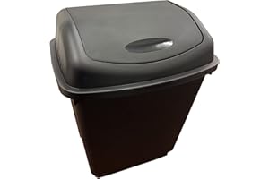 STORM TRADING GROUP 50L Black Swing Bin Waste Rubbish Recycling Flip Top Dustbin For Home Kitchen Office Bin (1)