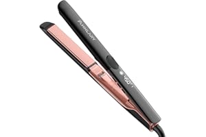 ANNLARY Hair Straighter Flat Iron and Curler 2 in 1 Dual Voltage Straighteners Titanium Ceramic Ionic Straightening Iron for Women for All Hair