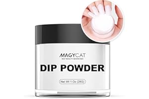 MAGYCAT Dip Powder White Color 1 Oz/28g Nail Dipping Powder French Nails Art Starter Manicure DIY Salon Home Gift for Women ,No Need Nail Lamp Cured