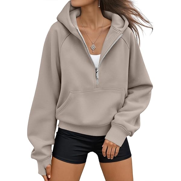 Jhsnjnr Damestrui met halve rits, met fleece gevoerd, herfst, ritssluiting, opstaande kraag, oversized sweatshirt zonder capuchon, Groene zee, L