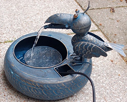 Metallbrunnen Vogel mit Pumpe - 3