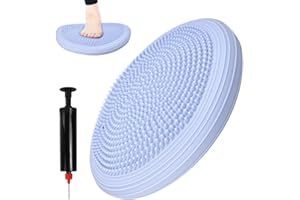 FuxFuis Coussin de Yoga Gonflable, Coussin d'Équilibre Gonflable, Coussin Equilibre Proprioception, Coussin Salle de Sport, Coussin de Sport, Coussin Picot Chaise avec 1 Pompe pour Fitness, Pilates