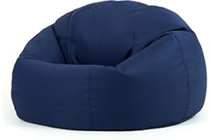 Bean Bag Bazaar Kingston Outdoor Beanbag, Navy Blue, Water Resistant Fabric, Large Bean Bag with Filling Included, Floor Chair, Garden Chair, Outdoor Seating, Garden Furniture