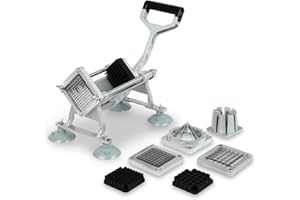 VERTES Coupe-frites en métal avec quatre couteaux, coupe-frites de table ou mural, coupe pommes de terre, frites en 8x8, 10x10, 12x12mm ou Country Potatoes, professionnel pour restaurateur