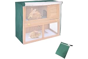 MERWDEEYT Rabbit Hutch Cover, Waterproof Cage Cover for Winter, Double Layer Rabbit Cage Dust Protection, 210D Oxford Outdoor Pet House Accessories for Cats, Hamsters, Kittens, 122 x 50 x 105 cm (Green)