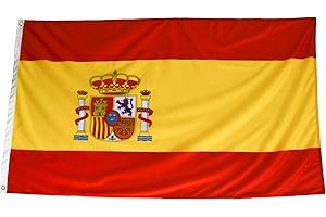 esvendio Bandera de España de Tela Fuerte (2pcs), Bandera Española Grande para Exterior 150x90 cm