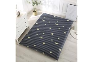 GESEILAY Coprimaterasso per Materasso Futon in Cotone Singolo Fodera per Materasso da Pavimento Giapponese con Cerniera Protettore Materasso da Letto Tatami (nero, 135 x 200 cm)